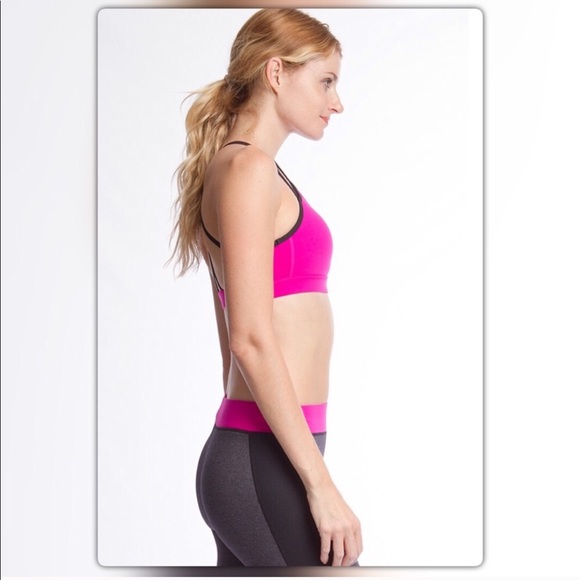 Strap Back Hot Pink Sports Bra - Picture 2 of 3